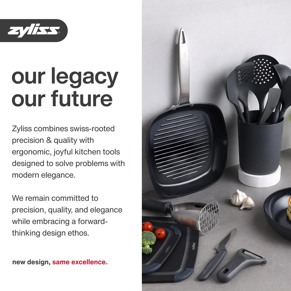 Zyliss Lock N' Lift easy-clean construction saves time after cooking.