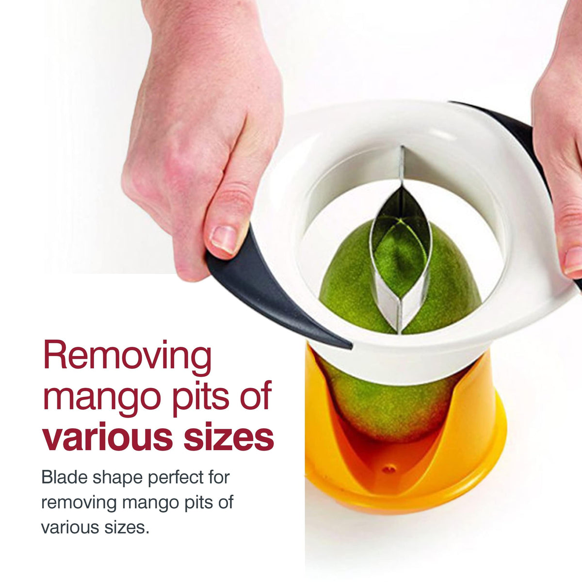 Zyliss mango pit remover tool eases removing pits from various sizes.