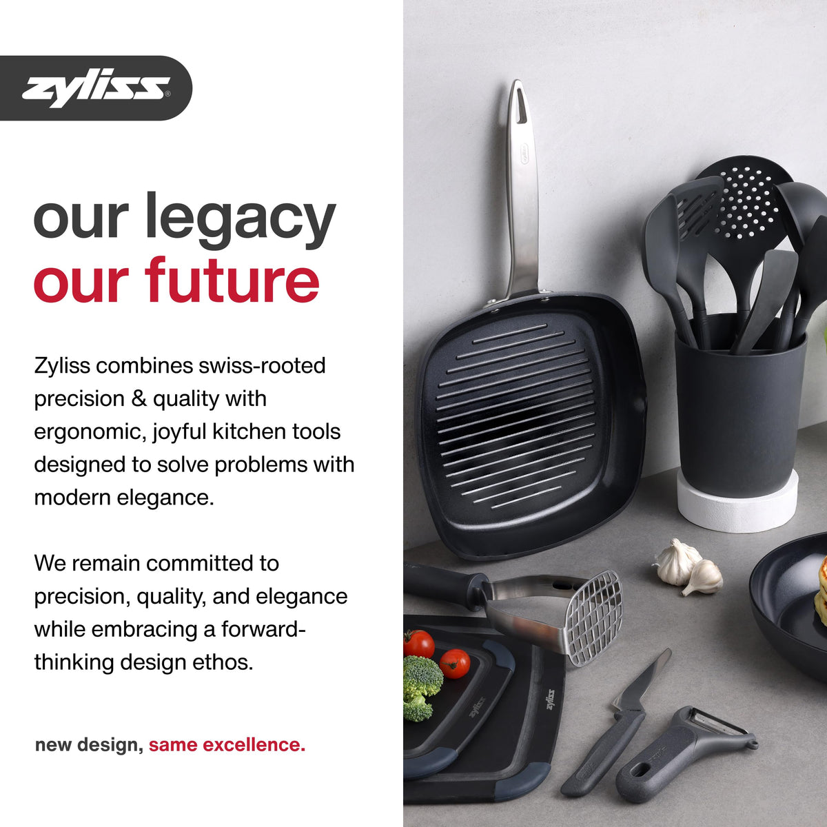 Zyliss stainless steel blades maintain sharpness for long-lasting slicing.