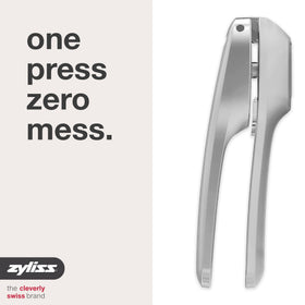 Long-handled Zyliss Susi 4 garlic press delivers effortless leverage.