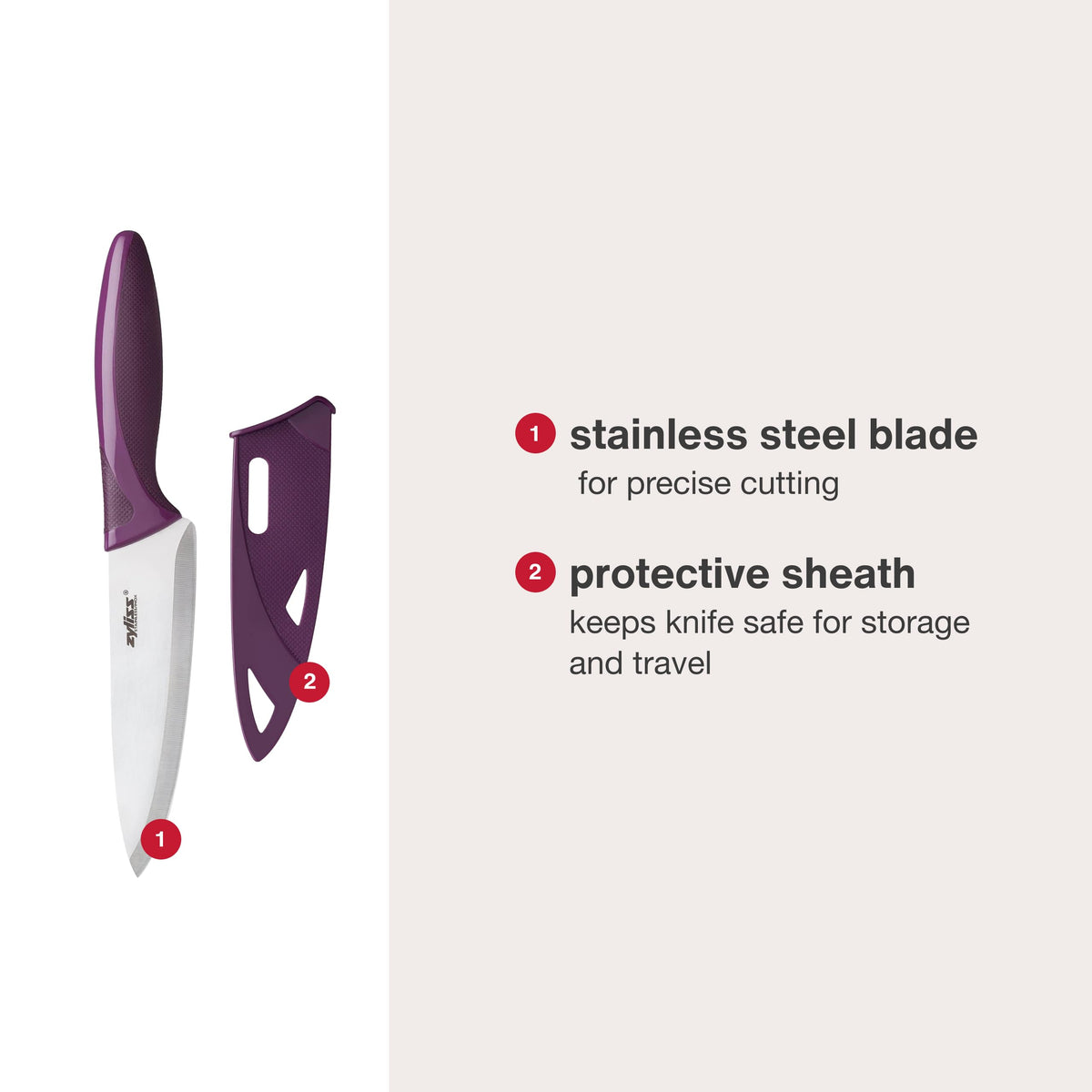 Zyliss utility knife soft-touch grip reduces hand fatigue.