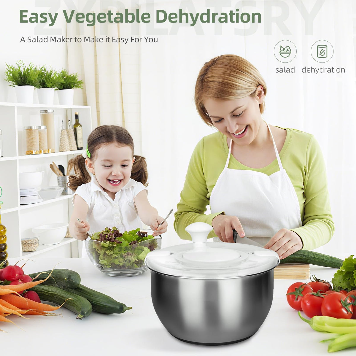 Zypilatsry food-safe plastic construction for easy cleaning.