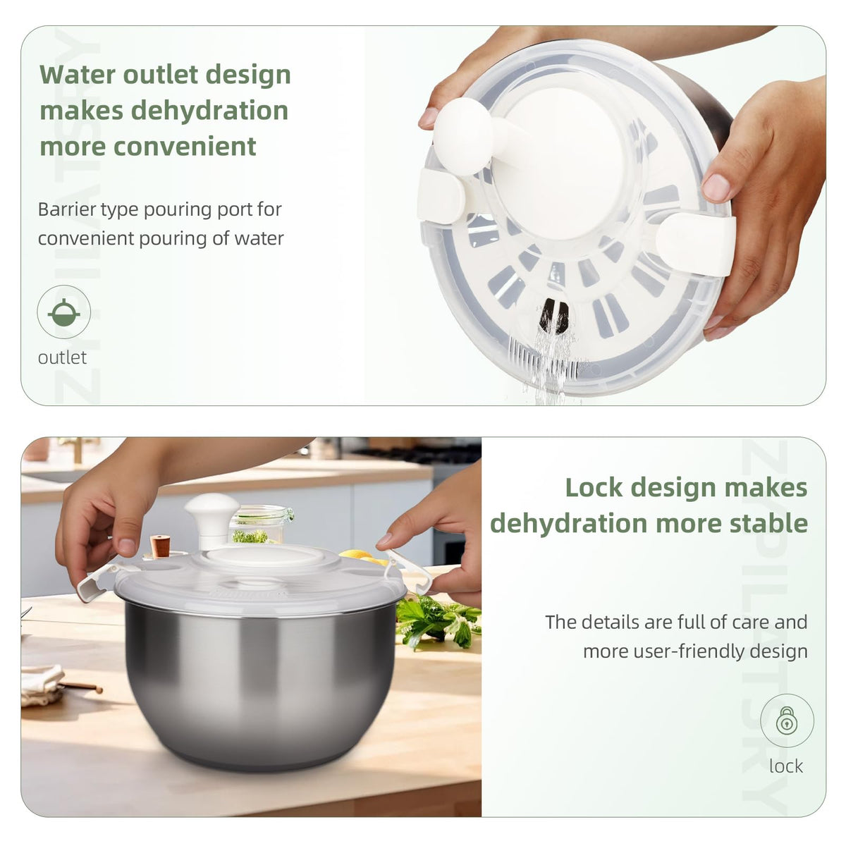 Zypilatsry vegetable washer designed for greens, berries, and larger produce.