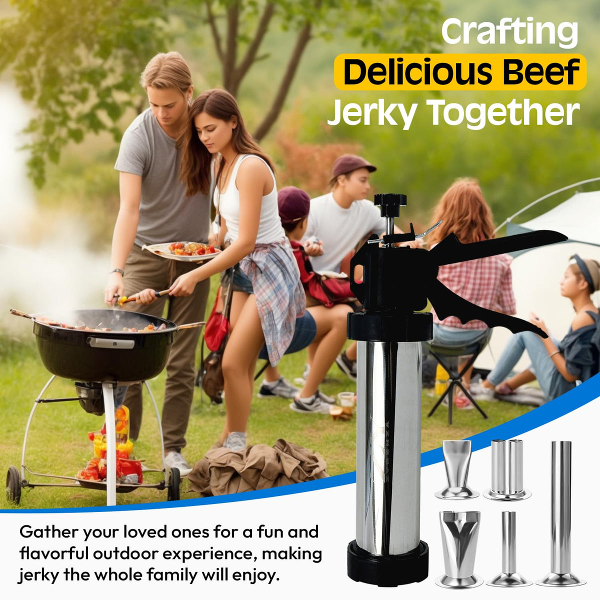ZYRENZA jerky gun stainless-steel body emphasizes durability and long-lasting performance