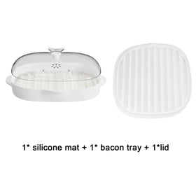 ZYXGOGOGO Bacon Cooker Tray with Splatter Lid keeps grease contained