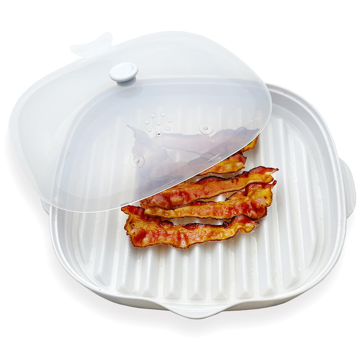 ZYXGOGOGO Bacon Cooker Tray with silicone mat for even heating and grease capture