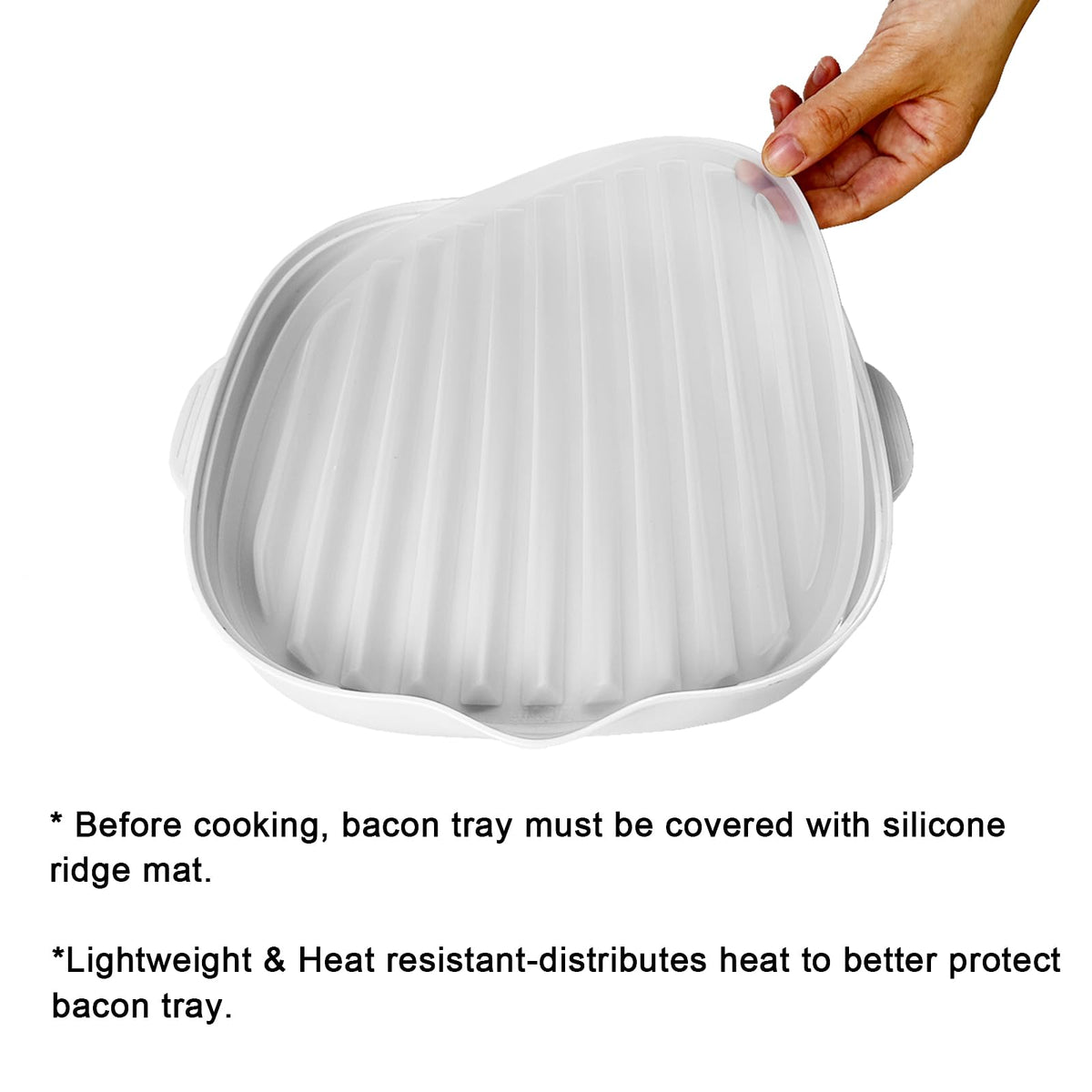 ZYXGOGOGO 9-inch white bacon tray fits microwaves and cooks evenly