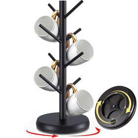 ZYZWTG bamboo mug holder tree with 8 hooks for easy, space-saving mug storage