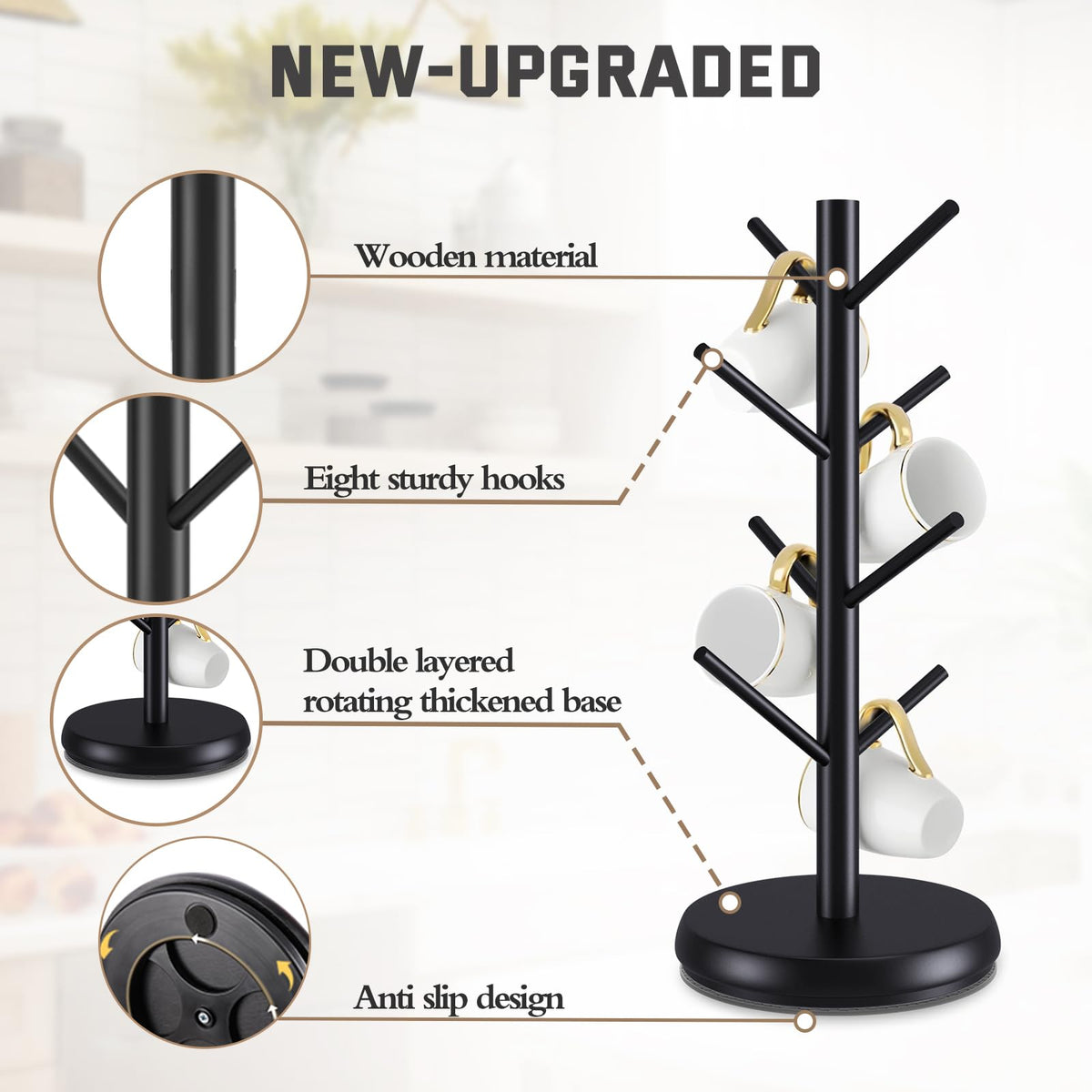 ZYZWTG versatile stand stores mugs and small jewelry like necklaces and bracelets