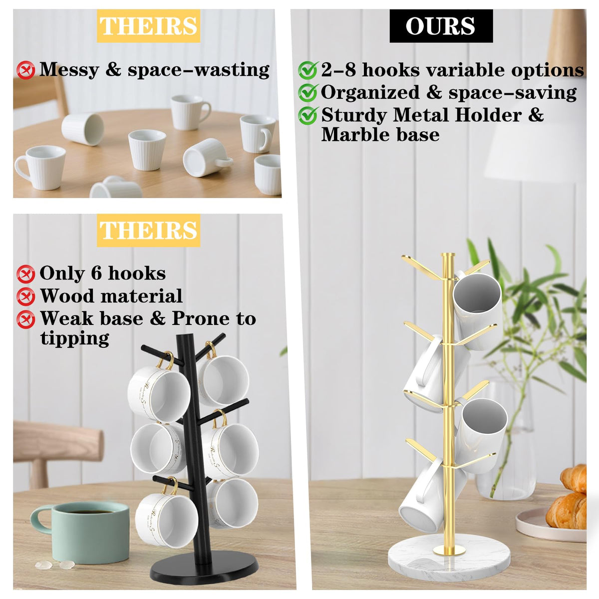ZYZWTG multi-functional display for mugs, jewelry, and accessories.