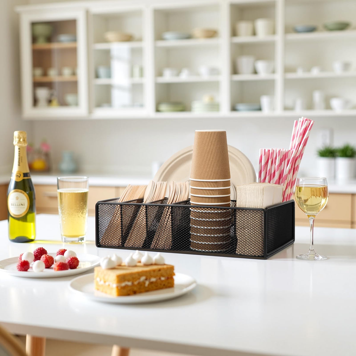 ZZDWLDHA kitchen counter organizer simplifies meal prep and serving.