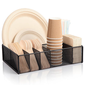 ZZDWLDHA utensil caddy with six compartments for organized party setups.