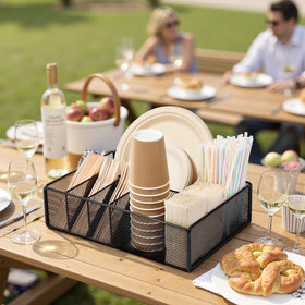 ZZDWLDHA metal utensil holder provides sturdy counter storage.