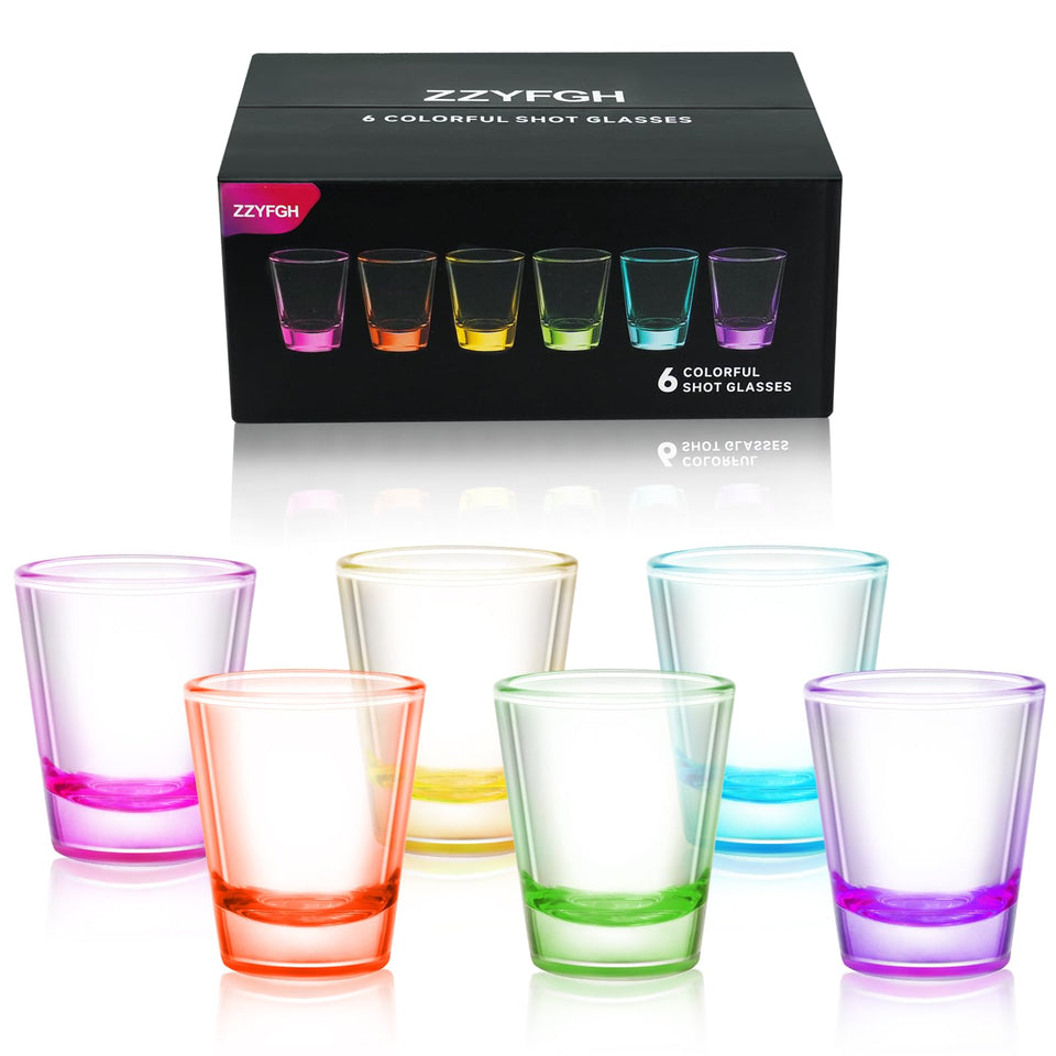 ZZYFGH 6-pack shot glasses set in vibrant colors for entertaining guests